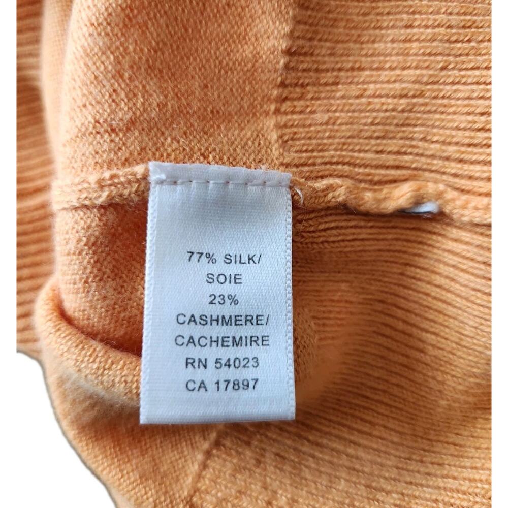 Banana Republic Women’s Silk Cashmere Short Sleeve Orange Cardigan Sweater Small - Picture 5 of 7
